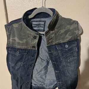 Men’s blue camo jacket vest